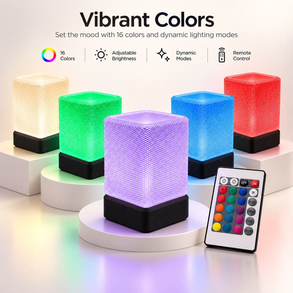 SPECTRA RGB table lamp dimensions and sculptural form