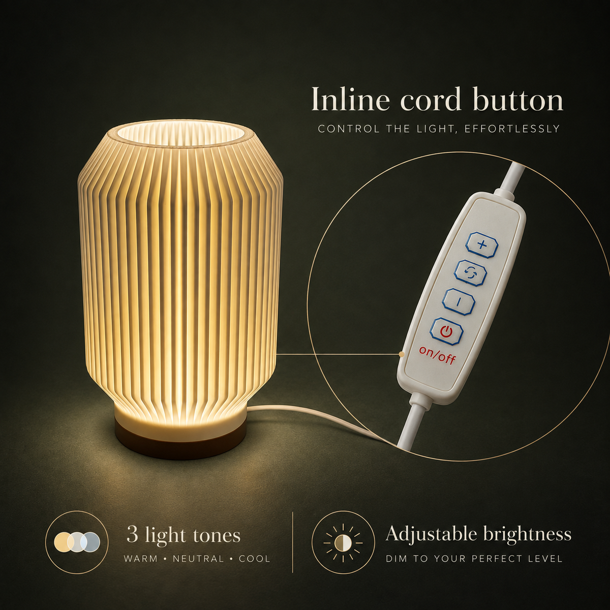 AERIS Table Lamp — dimmable 3-tone light by Orbita