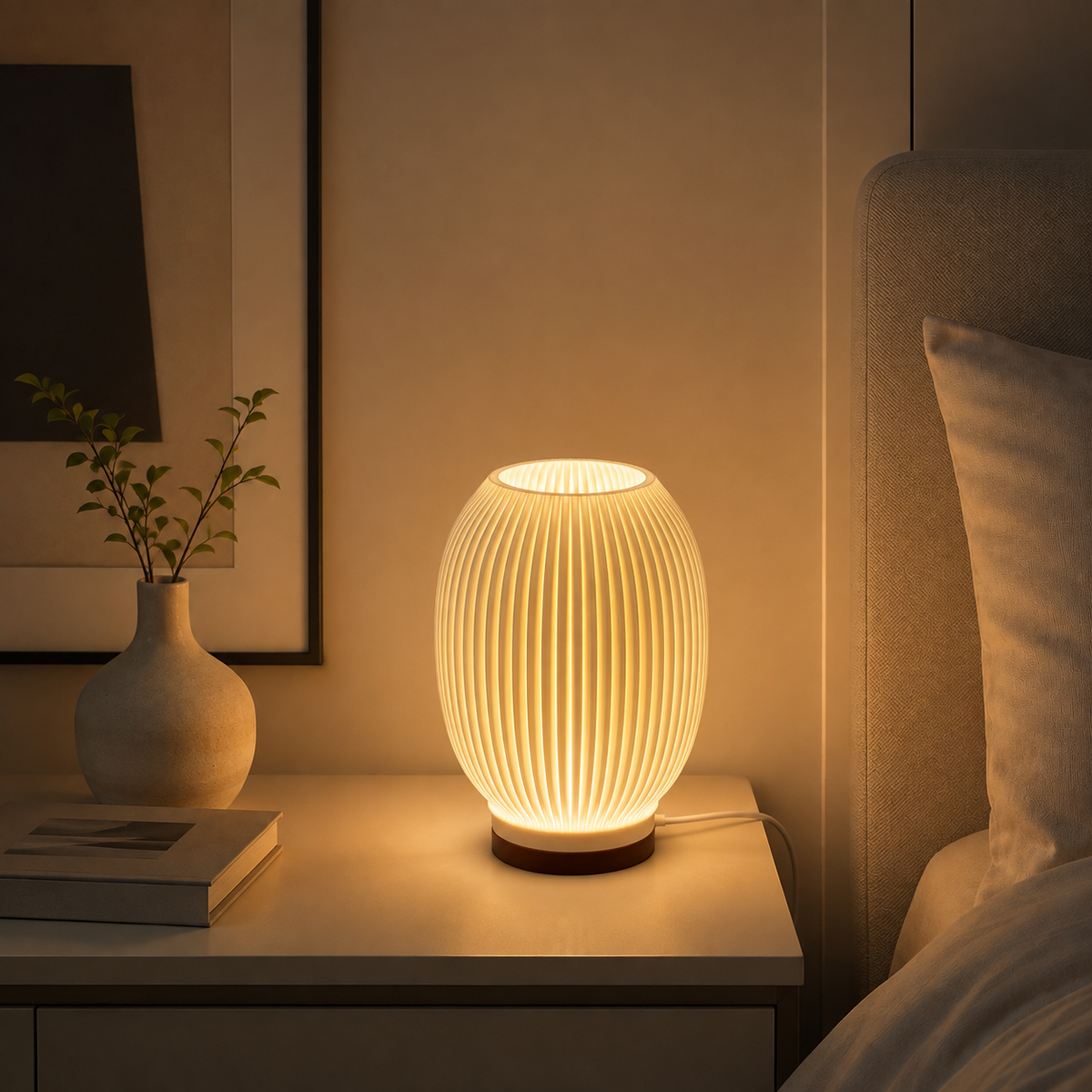 SOLARA Table Lamp — rounded dimmable 3-tone light by Orbita