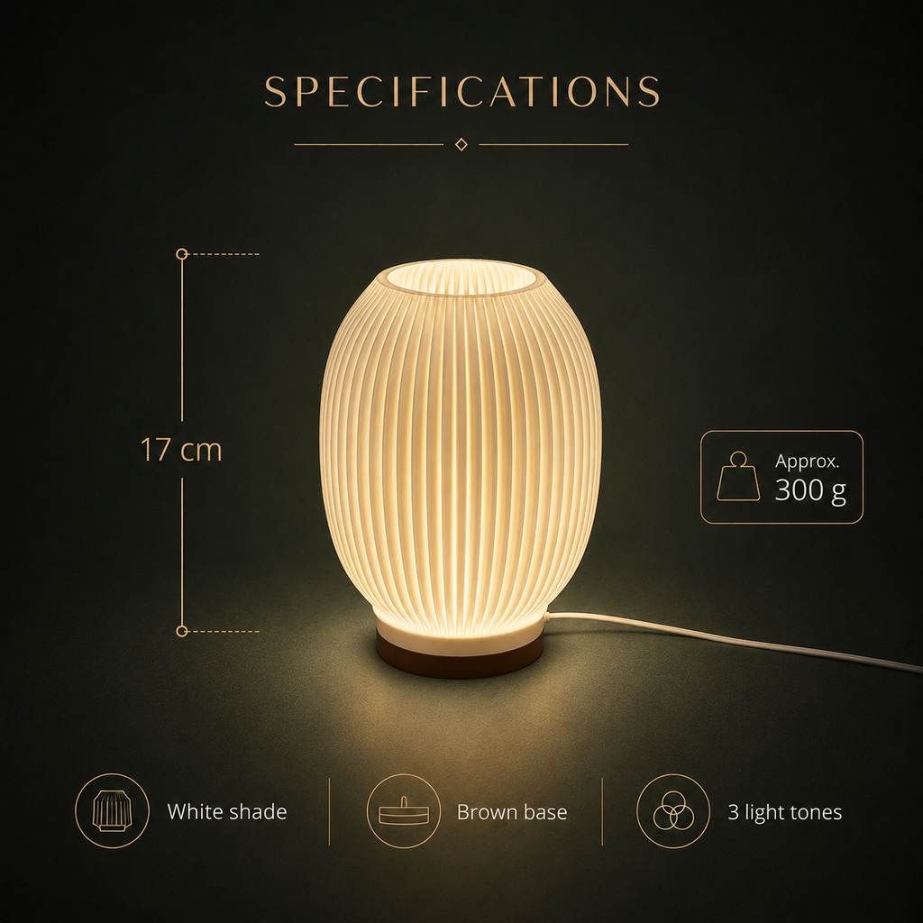 SOLARA Table Lamp — rounded dimmable 3-tone light by Orbita