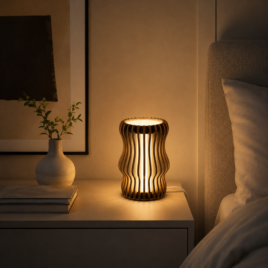 KAIRO Table Lamp — sculptural dimmable 3-tone light by Orbita