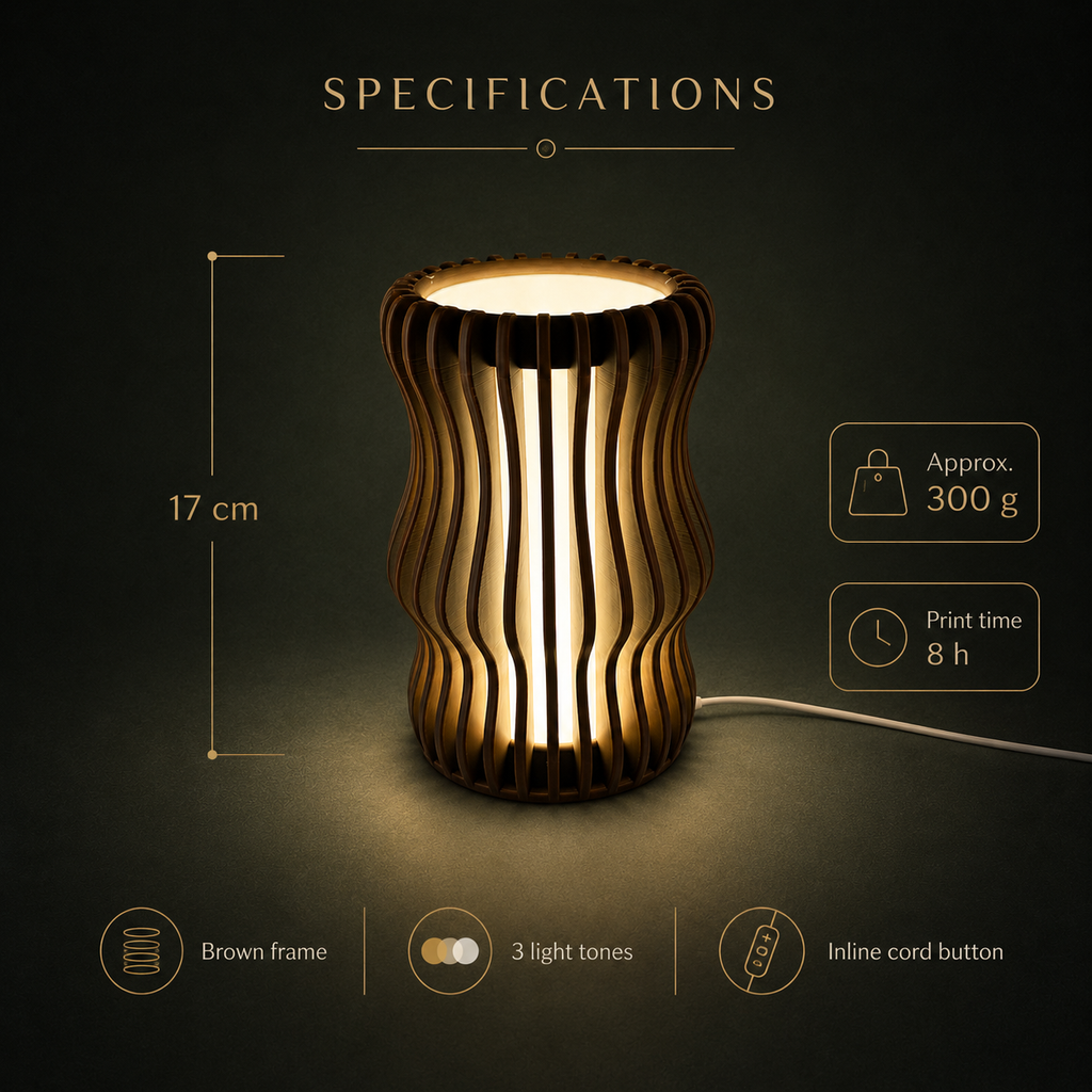 KAIRO Table Lamp — sculptural dimmable 3-tone light by Orbita