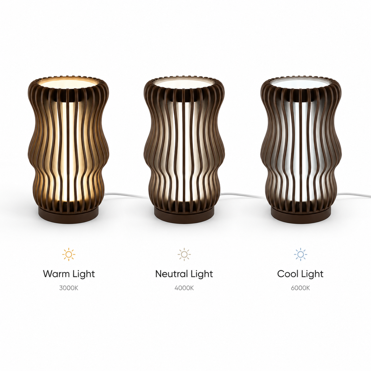 KAIRO Table Lamp — sculptural dimmable 3-tone light by Orbita