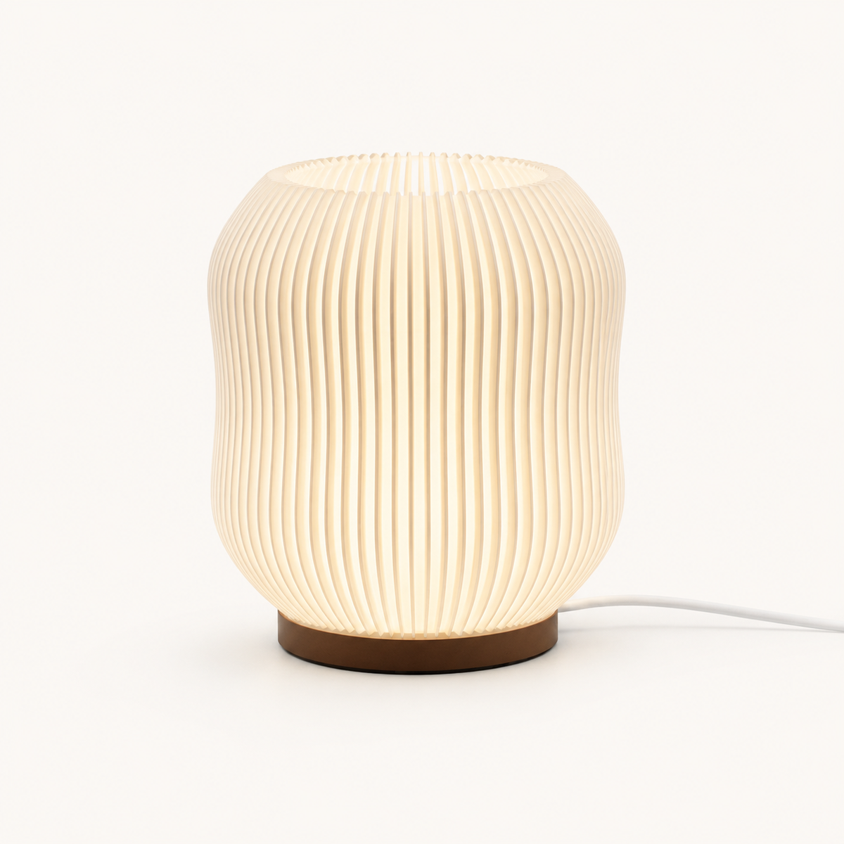ASTRA Table Lamp — sculptural ribbed dimmable light by Orbita