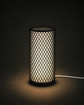 VEYA Table Lamp — black lattice dimmable light by Orbita