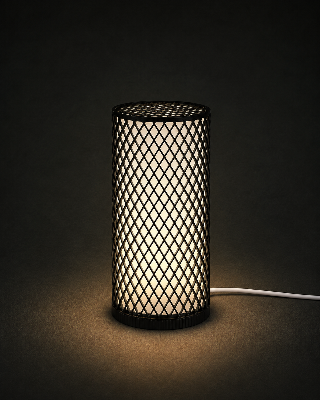 VEYA Table Lamp — black lattice dimmable light by Orbita