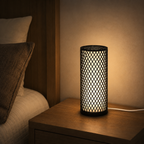 VEYA Table Lamp — black lattice dimmable light by Orbita