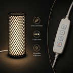 VEYA Table Lamp — black lattice dimmable light by Orbita