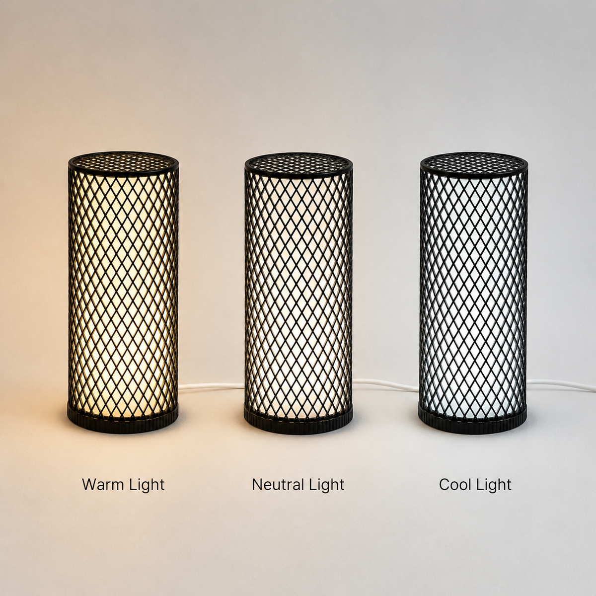 VEYA Table Lamp — black lattice dimmable light by Orbita