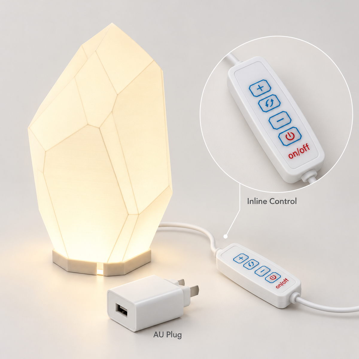 FACET Geometric Table Lamp 3-Tone Inline Control