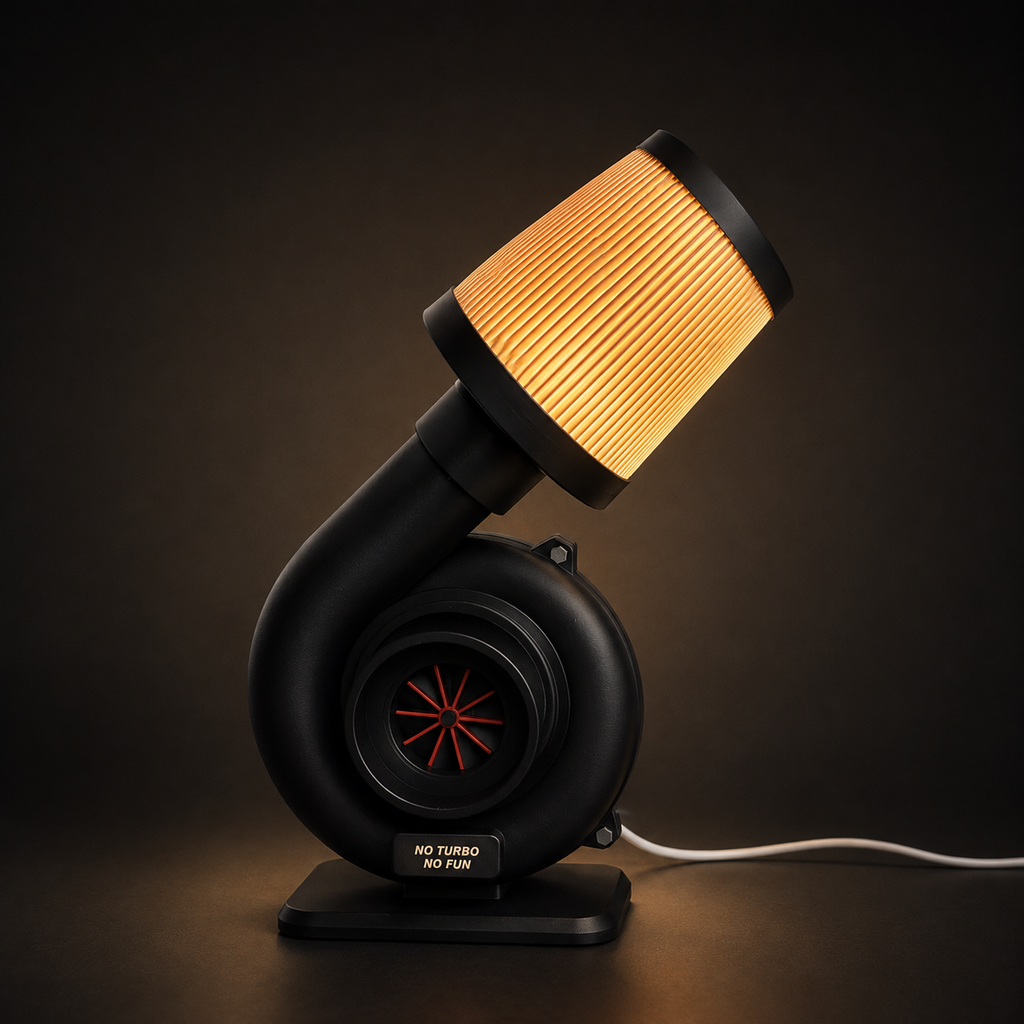 VORTEX RGB turbo-inspired table lamp in warm amber