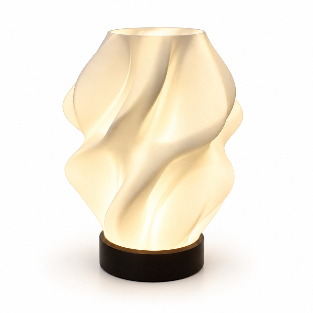 NEBULA RGB sculptural table lamp on a clean white background