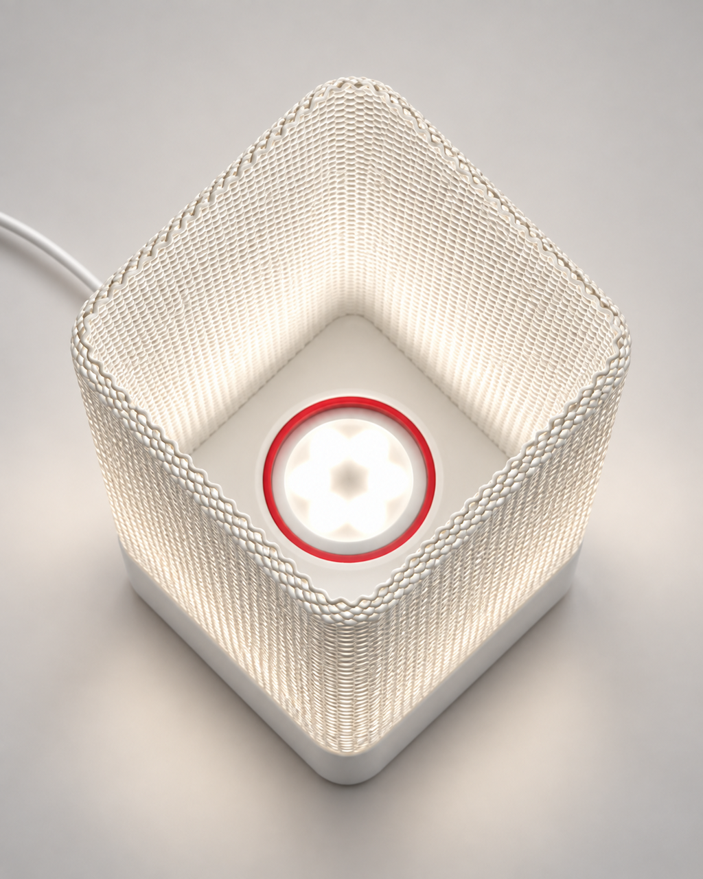 Top detail view of ARQO Table Lamp and internal light source