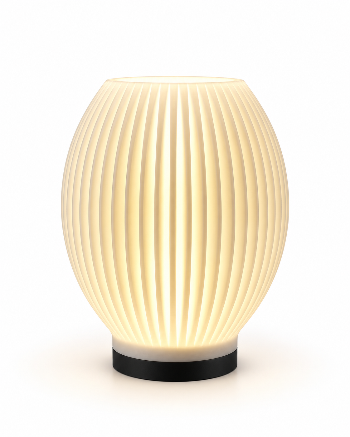 SORA RGB oval ribbed table lamp on a clean white background