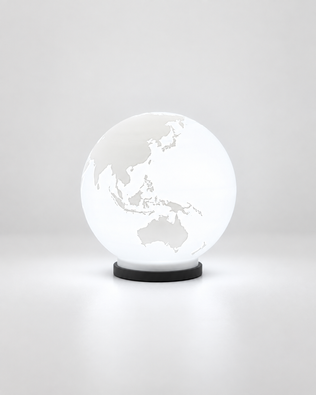 ORBIS RGB globe lamp with Asia Pacific map detail on a clean white background