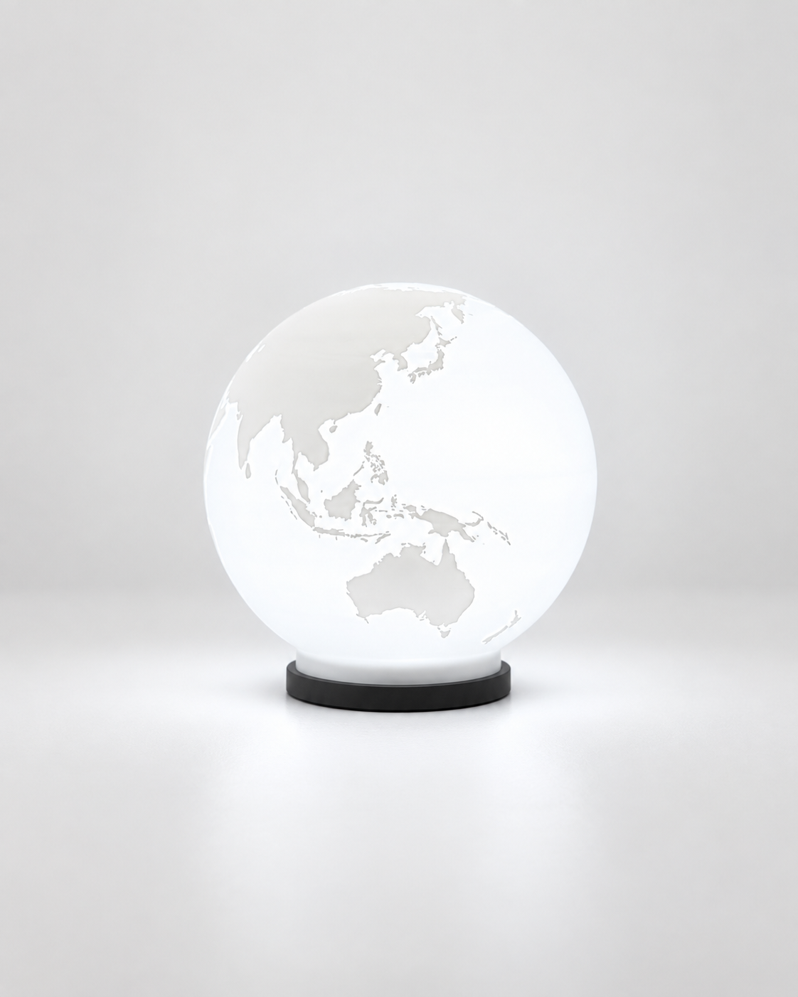 ORBIS RGB globe lamp with Asia Pacific map detail on a clean white background