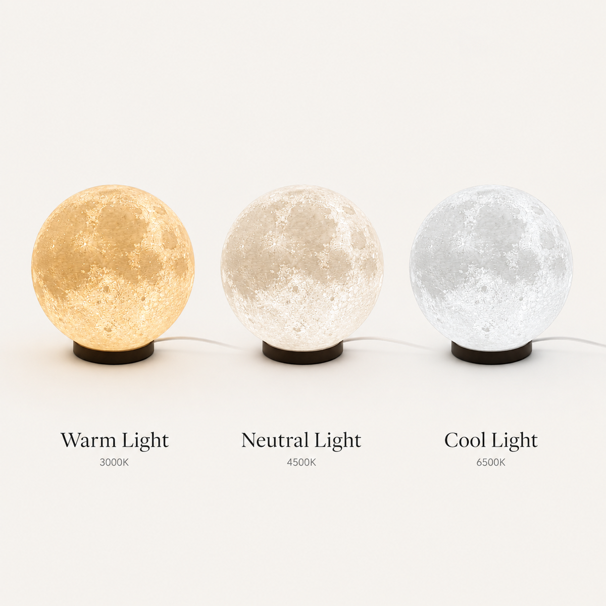 LUNARA Table Lamp warm neutral and cool light tones